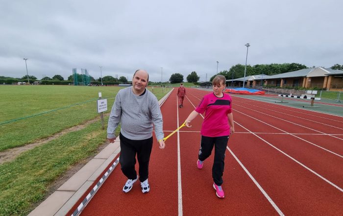 Andy Gough, assisted running at Yate Outdoor Sports Complex