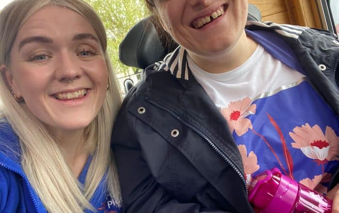 Gabby and Lisa on a willow Trust boat trip