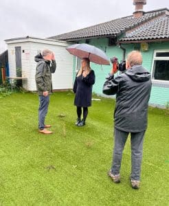 Kayley Waller, being interviewed by Richard and Matt at ITV West.